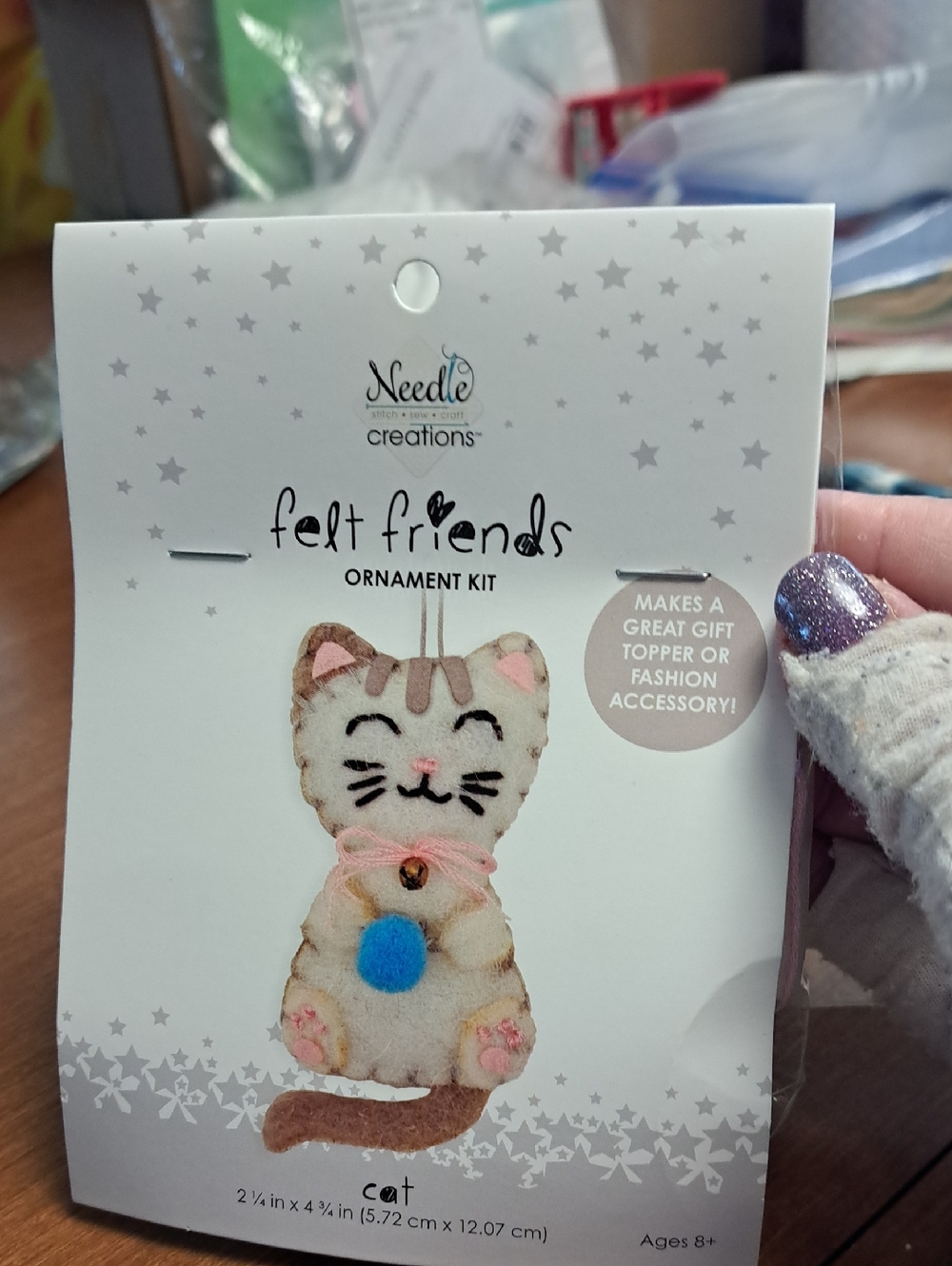 Needle Creations Felt Friends Cat Ornament Kit - White & Brown BUNDLE ONLY 2 OR